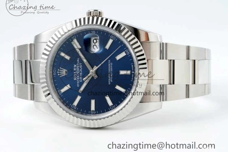 0219 DateJust 41 126334 NTF 1:1 Best Edition 904L Steel Blue Stick Dial on Oyster Bracelet VR Durable 2280